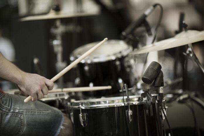 drummer, drum kit, microphone, recording studio, musician, drumsticks, snare drum, music production