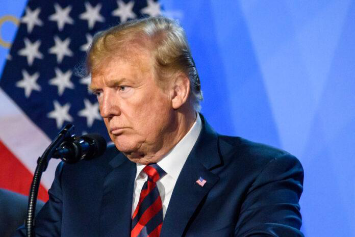 Donald Trump, president, former president, speech, podium, microphone, American flag, rally