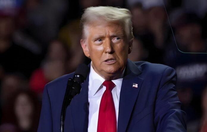 Donald Trump, President, rally, speech, podium, microphone, campaign, political event