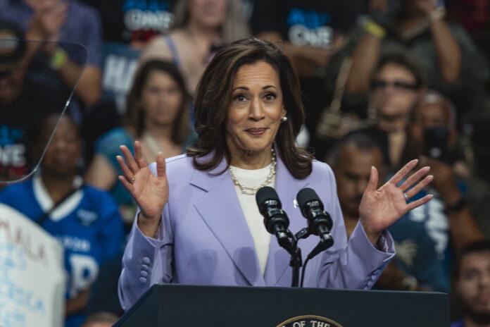 Kamala Harris, Vice President, campaign rally, podium, speech, political event