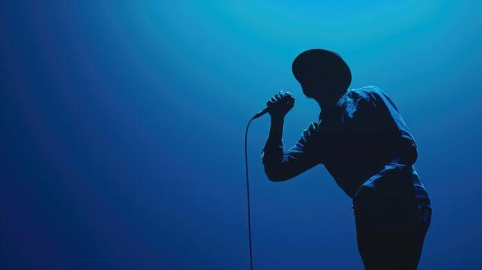 singer, performer, concert, microphone, stage performance, live music, silhouette