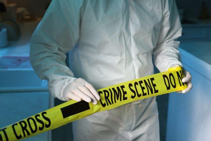 crime scene, police tape, investigation, forensic investigator, protective suit, evidence collection, law enforcement, crime scene do not cross