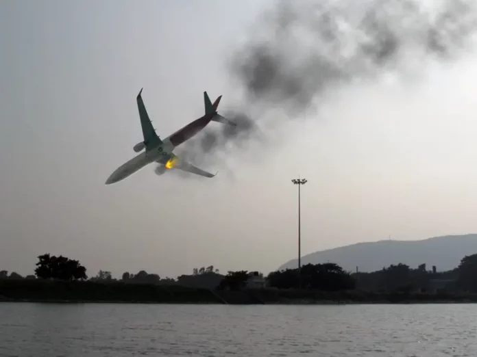 Plane Crash with Smoke