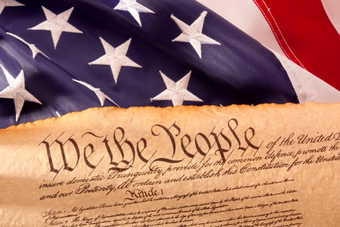 US Constitution and Flag