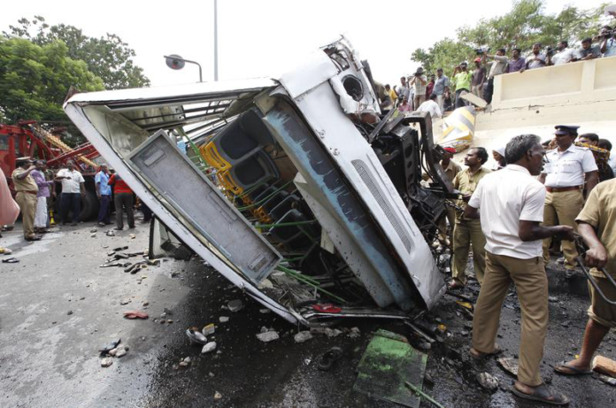 Bus Crash Accident Scene