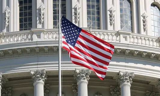 American Flag at US Capitol