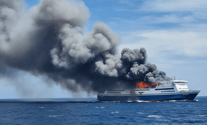 Ferry Fire Kills 14, Leaves Dozens Missing at Sea